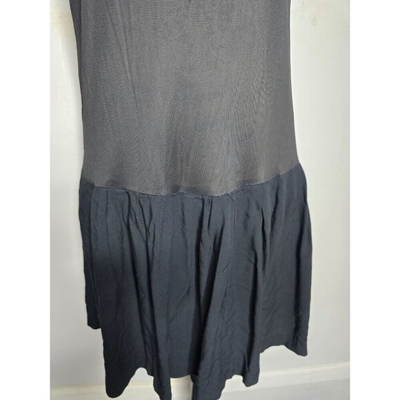 Vintage Black Semi Sheer Pleated Dress Slip Black Swan Boudoir Lingerie Goth - Picture 2 of 12